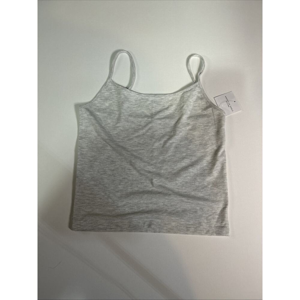 American Eagle Women's Heather Gary Thin Strap Ruched Bust Cami Top Size Small
